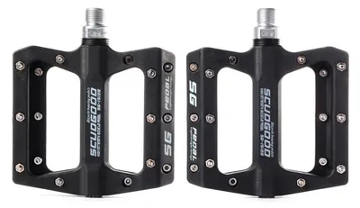 Immagine prodotto di Pedali per bicicletta da 9/16 pollici, compatibili con mountain bike e bici da corsa, in materiale composito di nylon, pedali piatti per MTB e BMX, colore nero