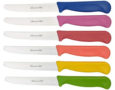 Image de 6 couteaux pour petit déjeuner avec lame dentelée