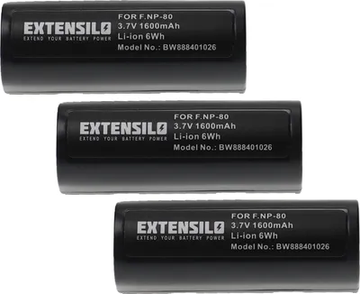 Produktbild von EXTENSILO 3x Akku kompatibel mit Kodak DC4800, DC4800 Zoom Kamera (1600 mAh, 3,7 V, Li-Ion)
