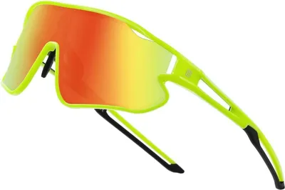 Zdjęcie produktu dla Dziecięce okulary przeciwsłoneczne DUCO TR90 Ramka UV400 Sportowe okulary przeciwsłoneczne do kolarstwa baseballowego Chłopcy Dziewczęta DK268 Fluore Green Black Temple Revo Orange