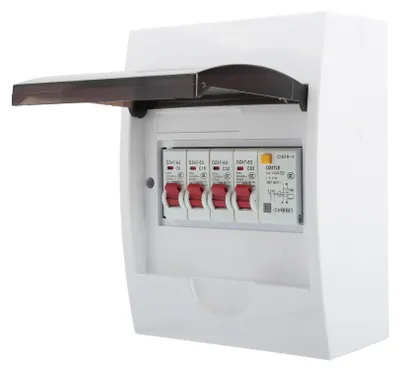 Image de boîte à fusibles triple pour 63A 30mA FI + 3MCB (6A+16A+32A) Panneau de consommateurs 230/400V - compact & fiable
