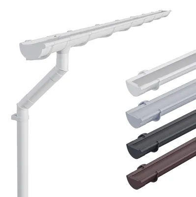 Produktbild von INEFA Dachrinnen Set NW100 / 100mm Kunststoff halbrund – Dachrinne 4m Länge Weiß 1 Dachseite – Regenrinne PVC für Gartenhaus Carport
