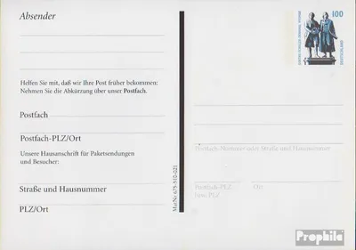 Produktbild von Belege Ganzsachen BRD (BR.Deutschland) 1999 PFK4I b un Mitteilungskarte