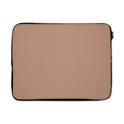 Produktbild von MuchoWow® Laptop Hülle 17 Zoll Laptoptasche Beige - Farbe - Rosa - Zipper - Schutzabdeckung