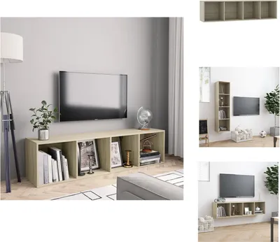 Produktbild von vidaXL Bücherregal/TV-Schrank Sonoma-Eiche 143×30×36 cm - Wandregale