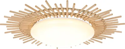 Produktbild von Steinhauer Deckenleuchte Aura 1-flammig Kunststoff Weiß/ Holz 50x50cm