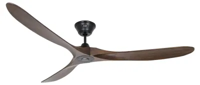 Zdjęcie produktu dla Energooszczędny wentylator sufitowy z pilotem Eco Genuino czarny mat / orzech 180 cm