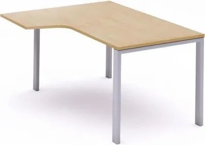 Produktbild von Schreibtisch Total L-Form links BxTxH 180x120x73cm Gestell grau Platte Melamin buche.