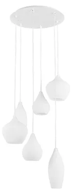 Produktbild von Hängeleuchte Modern Soft Metal Weiß 6 Lichter E14
