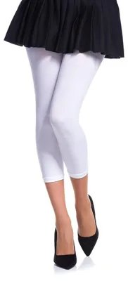 Imagen del producto de Romartex: Leggings capri de microfibra para mujer, 60 den, color blanco, talla XS/S
