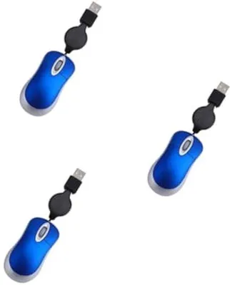 Obrázok produktu pre Ergonomická, zasúvateľná mini USB myš pre notebooky, modrá, kompaktná, na použitie v kancelárii aj doma