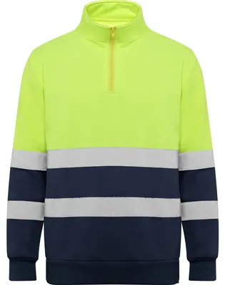 Produktbild von Roly Workwear - "Spica" Sweatshirt Signalkleidung für Herren/Damen Uni LT4829 (4XL) (Marineblau/Fluoreszierendes Gelb)