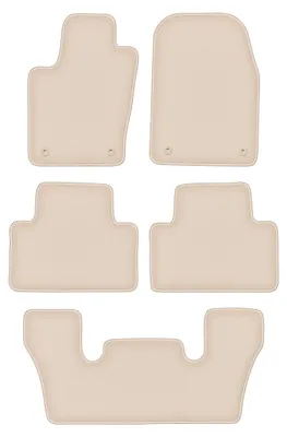 Produktbild von DURBAN Beige Velours-Fußmatten-Set für Dodge Durango III 6-Sitzer (2010-2020)