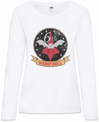 Produktbild von Urban Backwoods Vampires Patch, Damen Langarmshirt, Farbe: Weiß, Größe: S