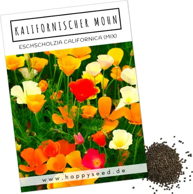 Produktbild von Kalifornischer Mohn Samen Mix (Eschscholzia californica) - Wunderschön blühende Mohnblumen mit langer Blütezeit für eine bunte Blumenwiese (Kalifornischer Mohn)