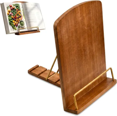Imagen del producto de Soporte plegable y ajustable para libros, ideal para recetas, tabletas, lectura, perfecto para la cocina y el escritorio