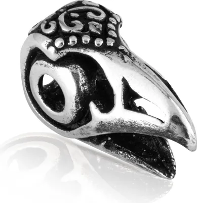 Produktbild von 925 Sterling Silber Bartperle Keltischer Rabe Haarperle Silber Bartschmuck 2159