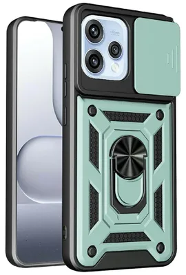 Produktbild von OPPO Reno15 Hülle - Coverup Armor Ring Ständer Back Cover mit Kamera Schutz - Grün