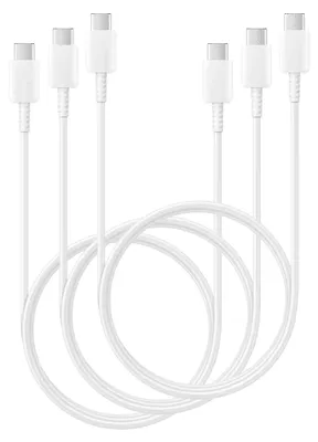 Produktbild von 3x Schnell-Ladekabel USB-C 1m 5A weiß für Sony Xperia 10V 10IV 10III 10II 10 5V 5IV 5III 5II 5 1V 1IV 1III 1II 1 beidseitig USB Typ C Anschluss