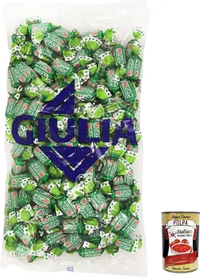 Produktbild von GIULIA Mentapiù Original Caramelle alla menta, Münzbonbons, lollies Süßigkeiten 1000g + Italian Gourmet polpa 400g