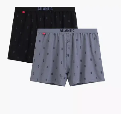 Produktbild von Boxershorts Atlantic grau schwarz 100% Baumwolle für maximalen Komfort S