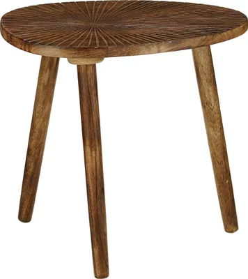 Produktbild von Mica Decorations Pomante Beistelltisch – Couchtisch aus Mangoholz – Auch als Plant Stands – Beistelltisch klein – 50 x 36 x 46 cm – Dunkelbraun