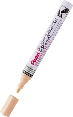 Produktbild von Pentel Marker Cremefarben mit Kolbenspitze, Linienbreite 2,3 mm & 0,5 mm