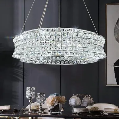 Productafbeelding van Moderne Kristal Kroonluchter voor Woonkamer en Eetkamer - LED Hanglamp 60cm