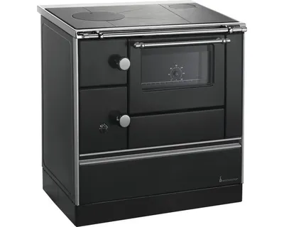 Produktbild von Festbrennstoffherd Westminster K176/A-90 schwarz Backofen rechts mit Stahlplatten-Kochfeld