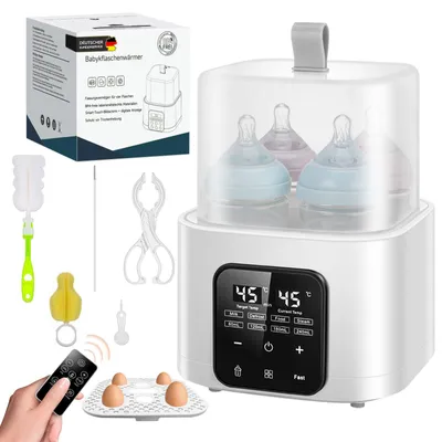 Produktbild von Babyflaschenwärmer 2025 Modell 9-in-1 Babyflaschenwärmer Sterilisator 4 Flaschen BPA-frei,60-240ml Flaschen, 100 °C Dampfst­erilisation, Fernbedienung