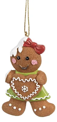 Zdjęcie produktu dla Clayre & Eef Świąteczna zawieszka piernikowy ludzik 5x1x8 cm brązowa polyresin, Obraz wygenerowany przez AI