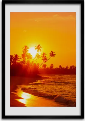 Produktbild von Bild - Bilderrahmen - 50 cm x 70 cm - MDF - Rahmen - Wandkunst Tropischer Strand