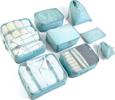 Produktbild von Reise-Organizer 8-teiliges Set Wasserdichter Koffer-Organizer Organizer Packwürfel Organizer
