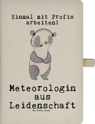 Produktbild von Mr. & Mrs. Panda Notizbuch A5 Meteorologin Leidenschaft - Transparent - Geschenk, Tagebuch, Journal, kariertes, Heft, Kladde