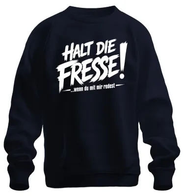 Productafbeelding van "Houd je mond als je met me praat" - Sarcasme sweatshirt, marineblauw, maat L