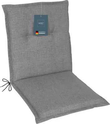 Produktbild von LILENO HOME Gartenstuhl Auflagen als [1er Set - Niedriglehner] in Hellgrau - bequeme Liegen als Sitzauflagen für Gartenmöbel - Stuhlkissen für Gartenstühle und Klappstühle