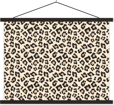 Produktbild von MuchoWow® Textilposter Pantherdruck - Weiß - Rosa 60x45 cm mit schwarzem Rahmen - Poster Schlafzimmer