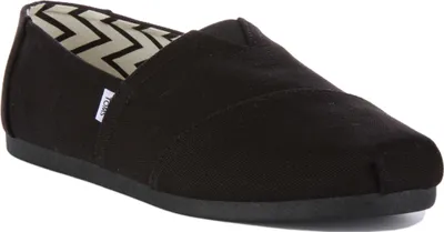 Produktbild von Toms Alpargata Herren Recycelte Baumwolle Le wand Schlupf Auf Turnschuhe Schwarz Schwarz – 10 Großbritannien - 44 EU - 11 US / Schwarz Schwarz