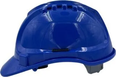 Produktbild von Bau-Schutzhelm, 6-Punkt, blau EN 397, Belüfteter Industrieschutzhelm