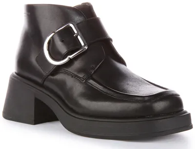 Produktbild von Vagabond Dorah Frauen Leder Block Absatz Schuhe Mit Seite Reißverschluss Schwarz – undefined / Schwarz