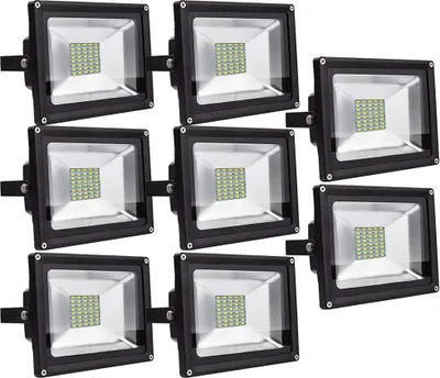 Obrázek produktu pro Greenmigo 8 ks LED reflektorů 30 W pro venkovní použití, do zahrady, IP65, vodotěsné, teplá bílá, záplavové osvětlení