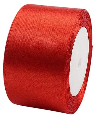 Satinschleifenband Rot 50 mm, 22 m, Polyester, Dekorationsband