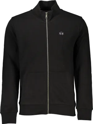 Produktbild von Herren-Schwarz-Sweatshirt mit Reißverschluss & Stickerei - Regular Fit