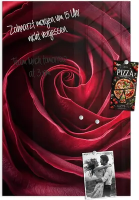 Produktbild von Magnettafel 60x90cm Pinnwand Whiteboard beschreibbar - Rose Makroaufnahme