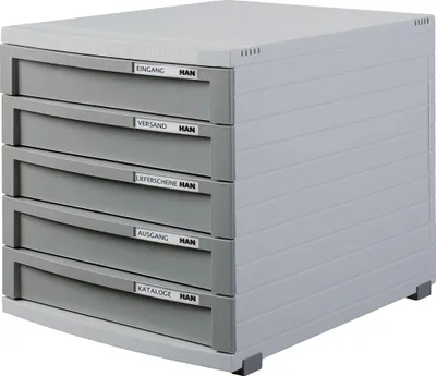 Immagine prodotto di Cassettiera HAN CONTUR, 5 cassetti, grigio chiaro