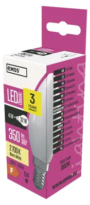 LED žárovka Classic svíčka / E14 / 4,1 W (32 W) / 350 lm / teplá bílá