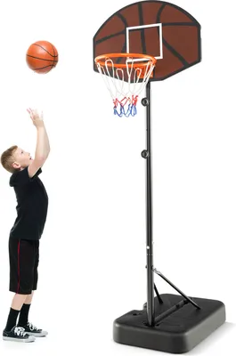 Produktbild von COSTWAY Basketballkorb Outdoor, Basketballständer 172-200cm höhenverstellbar mit Rückenwand & Ständer