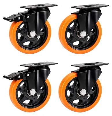 Obrázok produktu pre Sada otočných koliesok 125 mm, oceľ a PVC, nosnosť 150 kg