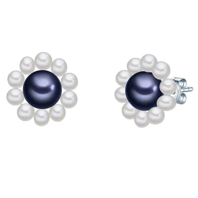 Produktbild von Valero Pearls Perlen-Ohrstecker Blüte Sterling Silber Süßwasser-Zuchtperle 50100150