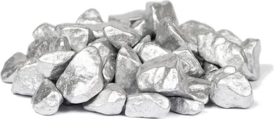 Produktbild von Deko Steine Nuggets in Silber 9-13mm 750g